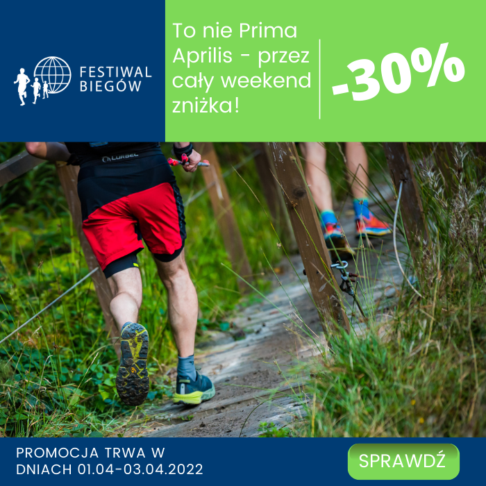 Tym razem mamy dla Was bonus aż -30 procent przy rejestracji na 13 Festiwal Biegowy w Piwnicznej-Zdroju