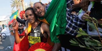 Zwycięzca maratonu w Dubaju w 2012 r.  Ayele Abshero