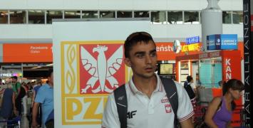 Adam Kszczot przed wylotem do Moskwy/Fot. PZLA