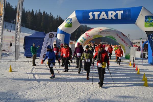 Rekreacyjny, zimowy rajd nordic walking na Turbacz (12.2.2017) Rekreacyjny, zimowy rajd nordic walking na Turbacz (12.2.2017)