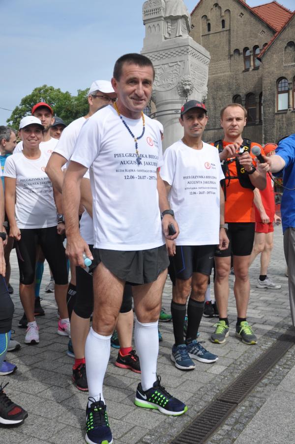 August Jakubik - Bieg jednego człowieka, start w Rudzie Sląskiej (12.6.2016)