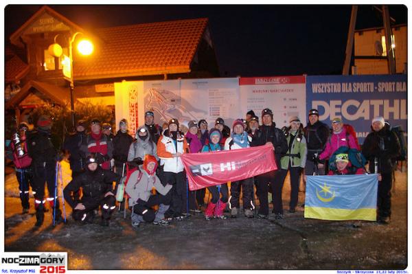 Noc-Zima-Góry 2015: Wejście na Skrzyczne (21.2.2015)